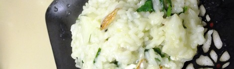 Picture of risotto on a plate with chopsticks
