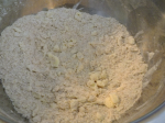 Photo of butter mixed into dough